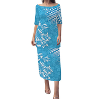 Robe polynésienne grande taille Puletasi traditionnelle île imprimée coupe confortable femmes élégante épaules dénudées plage fête porter quantité minimale de commande bas