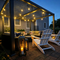 Pergola Électrique Pliante Personnalisée avec Système de Drainage Intégré, en Alliage d'Aluminium, Imperméable et Résistante aux UV, pour Jardin