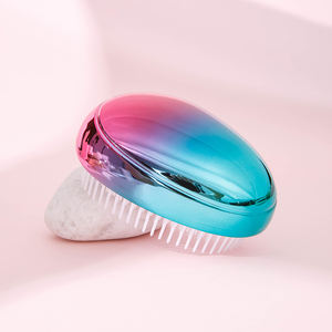 2024 nuova spazzola per parrucchieri a forma di uovo pettine per massaggio elettroplacca colorato uovo stellato per il lavaggio del pettine per capelli da donna - Product Image 6