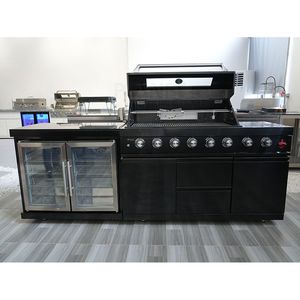 ארונות מטבח מנירוסטה מותאמים אישית מטבח חיצוני במחיר סביר עם מבער גריל ומקרר משקאות מוכנים להרכבה - Product Image 2