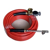Kits de tuyaux de gonflage d'air pour camion OEM 3/8 "ID 50ft WP 300PSI tuyau de compresseur d'air en PVC avec pince à main et mandrin d'air pour remplir les pneus de voiture
