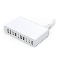 Cargador de Escritorio USB de Alta Calidad 2024 con 10 Puertos, 5V/12A 60W, para Todos los Teléfonos Móviles, Enchufe US/EU/UK/AU, 10 Puertos USB, con Certificación CE/FCC/cUL