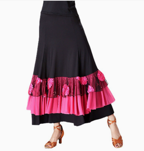 Jupe <span class=keywords><strong>de</strong></span> danse <span class=keywords><strong>flamenco</strong></span> <span class=keywords><strong>de</strong></span> haute qualité, deux couches, robe <span class=keywords><strong>de</strong></span> ventre en satin, longue et ample, moderne, pour la danse <span class=keywords><strong>de</strong></span> salon, la fête, la performance <span class=keywords><strong>de</strong></span> danse pour femmes - Product Image 4