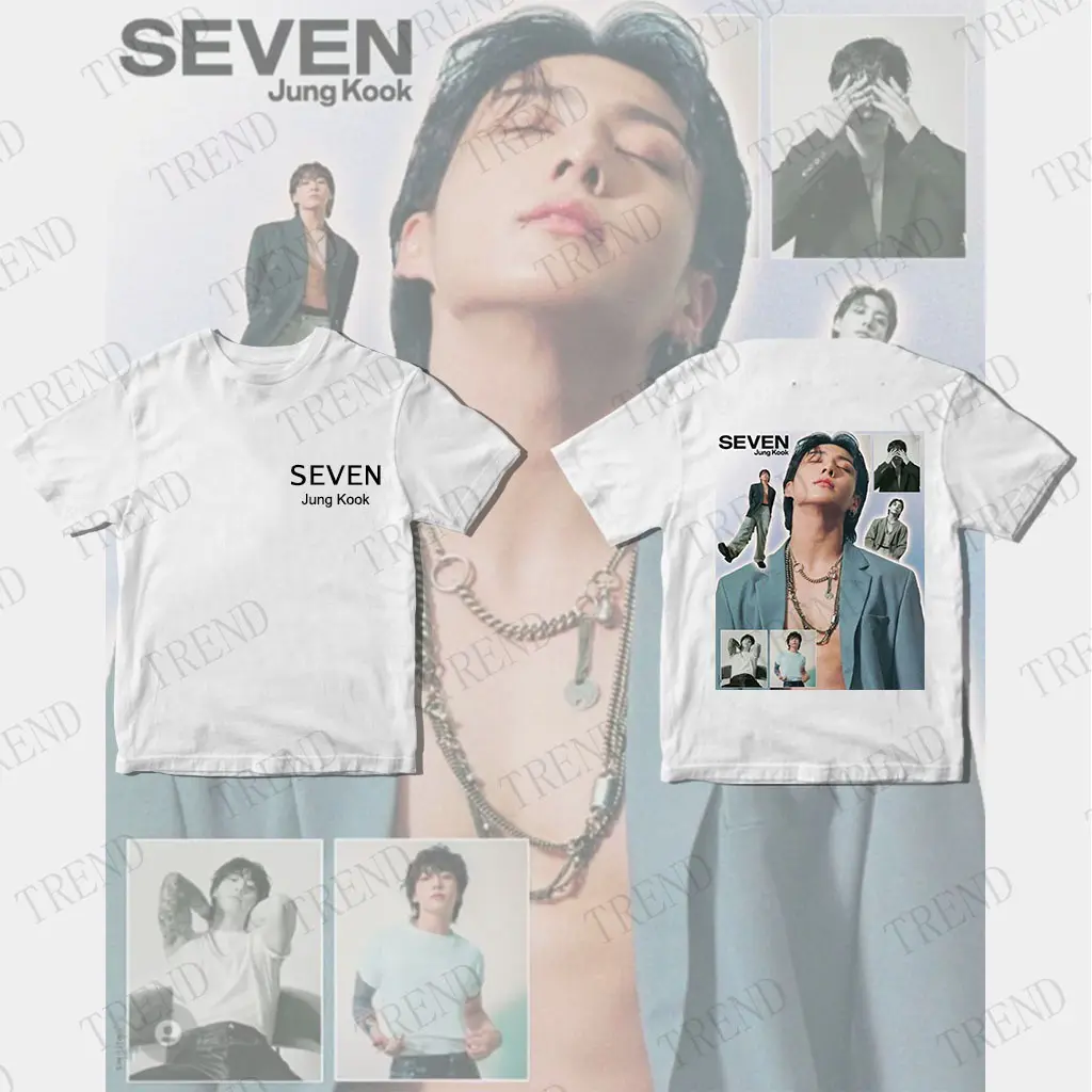 All'ingrosso Kpop Idol Gourp Bangtan Boys JUNGKOOK SOLO SEVEN JK t-shirt manica corta