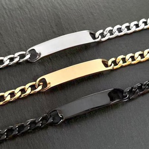 Brazalete de Acero Inoxidable Personalizado, Brazalete de Barra Curva, Brazalete de Cadena Cubana, Cadena de Mano para Hombres y Mujeres, Joyería - Product Image 1