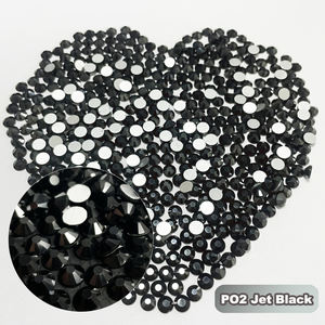 พลอยเทียมแก้วคริสตัลหลังเรียบเป็นพลอยเทียมสีดำ SS20แบบ DIY สำหรับเล็บงานฝีมือแบบ DIY พลอยเทียมแบบไม่ใช้ความร้อน - Product Image 4