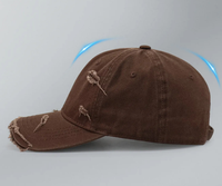 Gorra de Béisbol de 6 Paneles con Logotipo Personalizado Bordado, Estilo Desgastado, de Sarga, Vintage, de Algodón Lavado, Estilo Dad Hat, Deportiva
