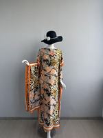 Kaftan Abaya Plus Size Wanita Terbaru Gaya Dubai Jubah Muslim Etnik Afrika Gaun Pantai Panjang Pendek Set Dua Potong Grosir