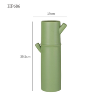 Vases à fleurs en céramique minimalistes, motif nœud de bambou vert oriental, décoration de table moderne chinoise, articles de décoration pour la maison et la maison modèle