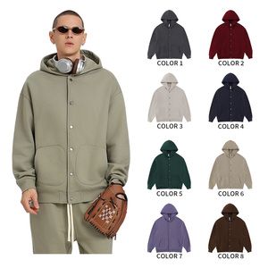 Nouvelle Collection Hiver 2025 – Cardigan à Capuche Ample Doublé Polaire avec Boutons – Veste Tendance de Marque – Sweat-shirt Épais à Capuche - Product Image 1