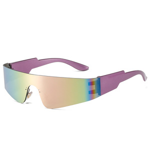 Gafas de Sol Deportivas Punk de una Pieza sin Montura Extra Grandes Kenbo para Mujer, Gafas de Sol de Espejo para Hombre con Protección UV400, Gafas de Sol de Moda Coloridas - Product Image 3