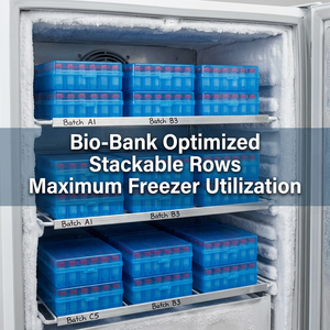 Organizador de Espacio para Banco de Biobancos de 12 Unidades - Caja de Almacenamiento Segura de Alta Densidad en Azul Clínico y PP Transparente de Alta Claridad - Product Image 6