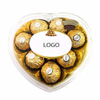 Boîte en plastique en forme de cœur avec Logo personnalisé, boîte de chocolat pour bonbons, biscuits alimentaires