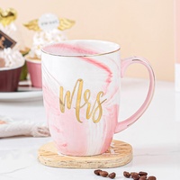 Ensemble cadeau personnalisé nordique minimaliste fait à la main marbre léger café de luxe tasse pour couple tasse en céramique