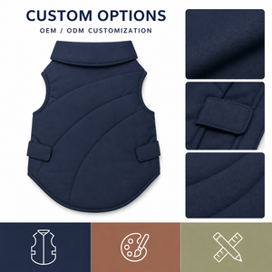 Gilet en polaire uni pour chiens, vêtements de loisirs rembourrés pour l'hiver, lavage à la main uniquement - Product Image 2