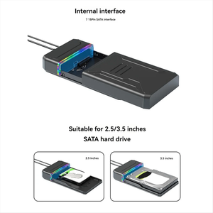 Usine RGB 3.5 pouces sans outil boîtier de <span class=keywords><strong>disque</strong></span> <span class=keywords><strong>dur</strong></span> SATA vers Type C boîtier de <span class=keywords><strong>disque</strong></span> <span class=keywords><strong>dur</strong></span> pour 2.5 3.5 pouces HDD SDD jusqu'à 18G prise américaine - Product Image 5