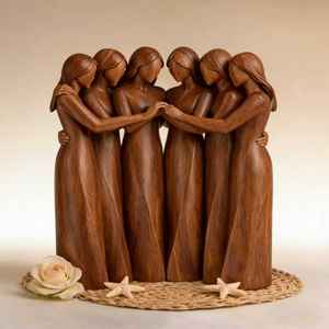 Adornos Creativos de Resina, Figura de Amistad de <span class=keywords><strong>Hermanas</strong></span>, Estatua de Madera Pintada a Mano, Decoración de Escritorio para el Hogar, Regalo de Amistad - Product Image 2