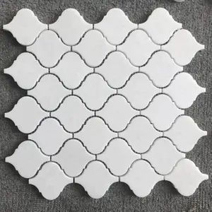 Thassos White Laterm Marble Mosaic Tile Arabesque Wall Or Floor Mosaic Tile