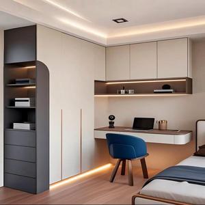 Armario Vestidor <span class=keywords><strong>de</strong></span> Alta Gama con Escritorio Integrado, Estantes Ajustables, Madera Sólida Ecológica, Mueble <span class=keywords><strong>de</strong></span> Almacenamiento Multifuncional Personalizado para Toda la <span class=keywords><strong>Casa</strong></span> - Product Image 2