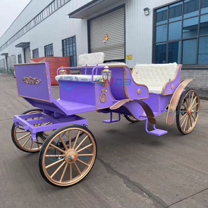 Sightseeing Tourist Horse Drawn European Horse Carts Wagon Carriage Wedding Purple Convertible Electric Horse Carria - Product Image 6