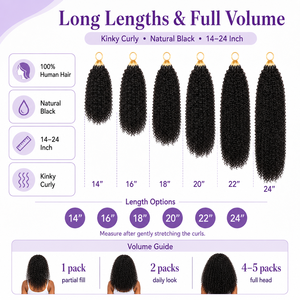 Extensioni per <span class=keywords><strong>capelli</strong></span> ricci afro all'uncinetto, 100% naturali, pre-selezionate, invisibili, per trecce boho - Product Image 6