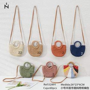 Sac en papier tissé semi-circulaire Angelina Small Crossbody 26x23x6cm, sac cadeau promotionnel - Product Image 4