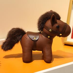 2026 Paardenjaar voor knuffelpop met PP-katoenvulling Lederen paard pluche speelgoed 13 cm formaat Nieuwjaarscadeau - Product Image 3