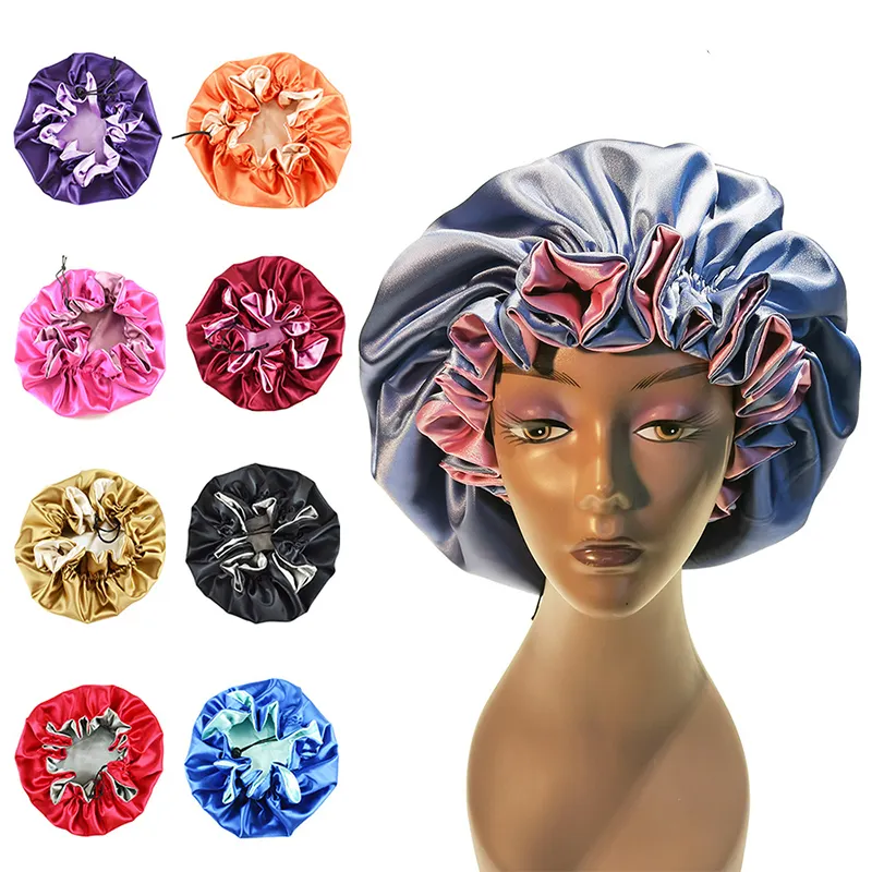 Fabrika toptan saç uyku tasarımcı ipek özel Logo bonnet kadınlar için