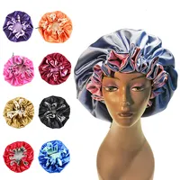Factory Wholesale Hair Sleeping Designer Silk Custom Logo Bonnets For Women