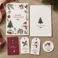 Ensemble de papeterie de Noël personnalisé, cartes de vœux de Noël, étiquettes cadeaux, autocollants, papier texturé pour les fêtes de Noël et les célébrations saisonnières