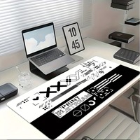 Élégant tapis de souris monochrome uni et frais Tapis de souris noir pour bureau d'ordinateur Tapis de bureau PC Clavier portable Tapis de jeu