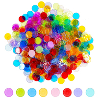 Jeton en plastique transparent 500 à puce de comptage Marqueurs de bingo clairs à 8 couleurs pour enfants Mathématiques pour joueurs de bingo