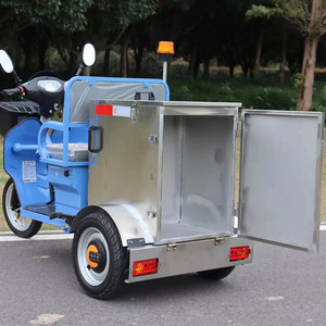 Tricycle électrique de collecte des déchets, bleu, transmission automatique, pour le nettoyage municipal et le transport des déchets - Product Image 4