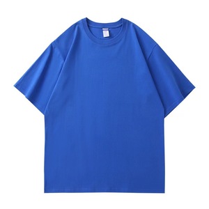 Giải phóng mặt bằng nặng <span class=keywords><strong>k</strong></span>ích thước lớn mù<span class=keywords><strong>a</strong></span> hè Thả Vai 260g cổ tròn cotton nguyên chất Áo thun nam và nữ lỏng lẻo bán buôn - Product Image 2