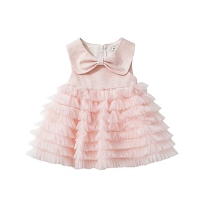 <span class=keywords><strong>Robe</strong></span> pour fille en <span class=keywords><strong>tulle</strong></span> rose à volants avec un grand nœud, sans manches, pour fête d'anniversaire, cérémonie de mariage - Product Image 5