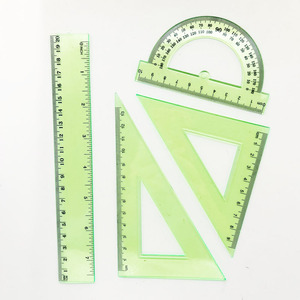 Juego de reglas de plástico promocional de fábrica de varios tamaños, juego de geometría para estudiantes, reglas triangulares, transportador para la escuela - Product Image 3