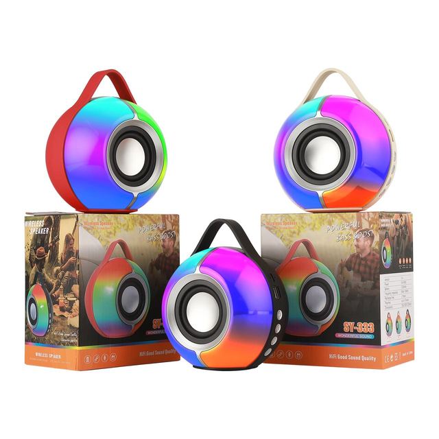 Kasinuo 333 Good Sales Mini BT Speaker RGB Lights Display Spherical Bass Speaker Wireless Portable 10W Speaker USB/TF/AUX/BT