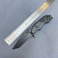 Couteau tactique de survie 478BR, lame Tanto, manche en aluminium noir, couteau pliant, revêtement noir, couteau de poche de survie haut de gamme