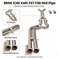 Tubo de Escape Central de Acero Inoxidable de Igual Longitud para BMW X3M F97 / X4M F98 2019-2021, Tubos de Escape Catback de Alto Rendimiento, Gran Diámetro