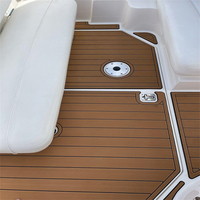 Tapis de sol en mousse EVA imitation teck pour plateforme de bain et cockpit de bateau Sea Ray Sundancer 280 (2001-2009), style SeaDek MarineMat, auto-adhésif