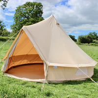 Tente mongole étanche Camping commercial en plein air Toile de coton Tipi Yourte Glamping Cloche Tente avec poteau en alliage d'aluminium