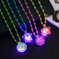 Collier LED clignotant, collier lumineux, perles acryliques colorées pour filles, accessoires de fête néon pour enfants, collier pendentif, cadeau