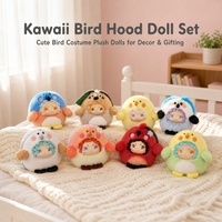 Figurine en peluche Kawaii en forme d'oiseau, boîte mystère, figurine rembourrée mignonne en polyester et PVC, décoration de bureau à collectionner, cadeau d'anniversaire