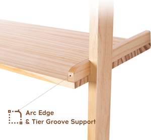 Étagère de rangement à 3 niveaux pour toilettes Étagère inclinable en bois massif Étagère de rangement supérieure pour toilettes de salle de bains - Product Image 6