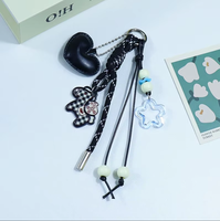 TOLKA Colgante Personalizable de PU con Corazón y Pony Estilo Nacional para Teléfono, Bolso o Llavero DIY