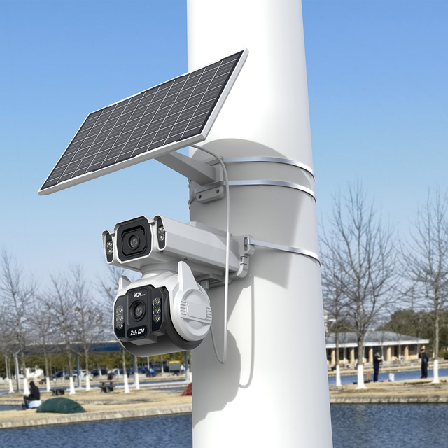 Solar Camera 4g Sim Card Dual Lens 4G LTE Outdoor Security Camera 4MP Two-Way Audio Night Vision Human Motion Tracking Built-in