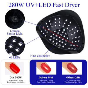 Lámpara UV LED para Uñas de 280W, 66 LED, Secador Rápido de Esmalte en Gel con Temporizador de 10s, 30s, 60s y 99s para Manicura - Product Image 3