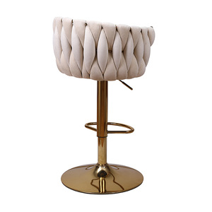 Màu be vàng Phân Bộ của 4 truy cập chiều cao thanh phân với thấp trở lại xoay PU da thanh phân cho nhà bếp đảo bar quán rượu - Product Image 3