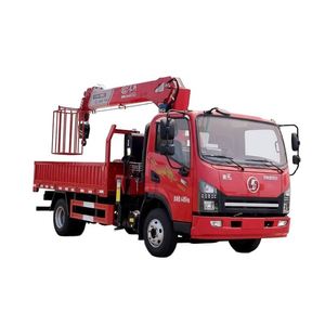 Grue montée sur camion Shacman 6,3 tonnes à bras droit pour le levage d'engins, le transport de marchandises et la manutention de matériaux sur routes montagneuses - Product Image 1