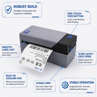 Imprimante d'étiquettes thermiques sans encre 203 dpi avec une large compatibilité, imprimante d'étiquettes d'expédition 4x6 pour les petites entreprises et la vente au détail